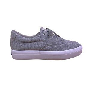 Keds Women’s Gray Canvas Lace-Up Sneakers Dream Foam Casual Shoes Size 8.5